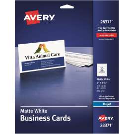 Avery® Inkjet Business Card, 2" x 3 1/2"