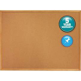 Classic Series Cork Bulletin Board, 24 x 18, Oak Finish Frame