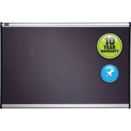 Prestige Bulletin Board, Diamond Mesh Fabric, 48 x 36, Gray/Aluminum Frame