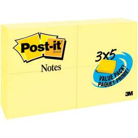 Original Pads in Canary Yellow, 3 x 5, 90-Sheet, 24/Pack