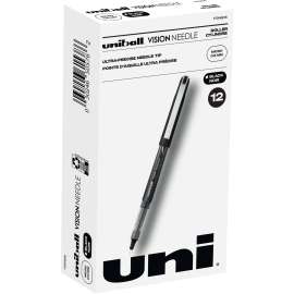 uniball Vision Needle Rollerball Pens, Black