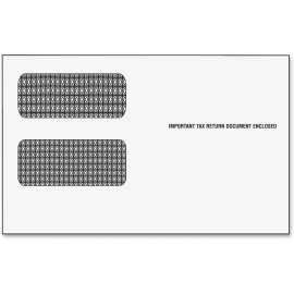 1099 Double Window Envelope, Commercial Flap, Self-Adhesive Closure, 5.63 x 9.5, White, 24/Pack