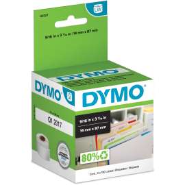Dymo 30327 Labelwriter File Folder Labels, 9/16" x 3 7/16" Length, Direct Thermal, White, 130 / Roll