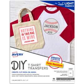 Avery® 03302 Inkjet Iron-on Transfer Paper, Clear, 1 Pack