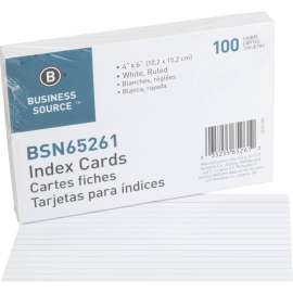 Bus. Source Ruled White Index Cards