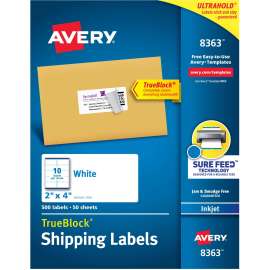 Avery 2"x4" White Shipping Labels