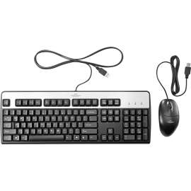 HPE USB BFR with PVC Free US Keyboard/Mouse Kit, USB Cable Keyboard, English (US), Black, USB Cable Mouse