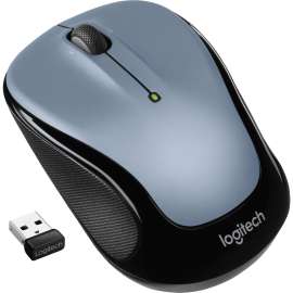 Logitech M325 Wireless Mouse, 2.4 GHz with USB Unifying Receiver, 1000 DPI Optical Tracking, 18-Month Life Battery, PC / Mac / Laptop / Chromebook (LIGHT SILVER), Optical, Wireless, Radio Frequency, 2.40 GHz