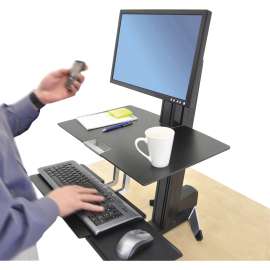 Ergotron WorkFit-S Single HD with Worksurface+, Black