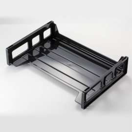Recycled Side Load Desk Tray, 1 Section, Letter Size Files, 13.19" x 9" x 2.75", Black