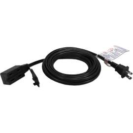 QVS 3-Outlet 2-Prong 15ft Power Extension Cord, 3 x AC Power, 15 ft Cord, 13 A Current, 125 V AC Voltage