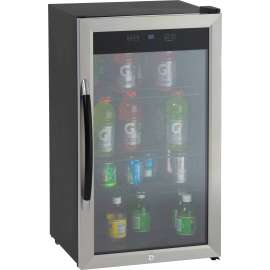 3 Cu. Ft. Refrigerator/Beverage Cooler, 18.75 x 19.5 x 33.75, Black/Stainless Steel Framed Glass Door