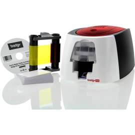 Evolis Badgy100 Plastic ID Card Solution With ID Software For Tamper Proof Professional Custom ID's On Demand With Small Border Printing, 40 Card Feeder, 40 Card Output Hopper, 16 Second Mono, 45 Second Color, 300 dpi