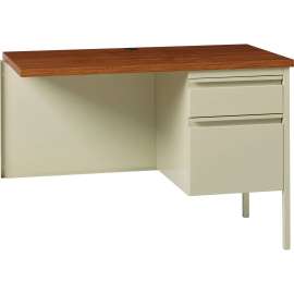 Lorell Fortress Series Oak Laminate/Putty Desk
