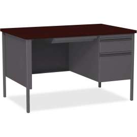 Lorell Fortress Series Mahogany Laminate Top Desk