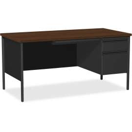 Lorell Fortress Series Walnut Laminate Top Desk