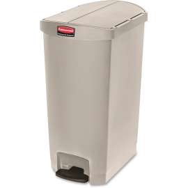 Slim Jim Resin Step-On Container, End Step Style, 18 gal, Beige