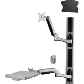 Amer Wall Mount for Keyboard, CPU, Mouse, Flat Panel Display, TAA Compliant, 24" Screen Support, 22.05 lb Load Capacity, 75 x 75, 100 x 100