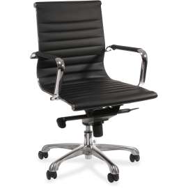 Lorell Modern Chair Srs Mid-back Leather Chair