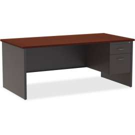Lorell Mahogany Laminate/Charcoal Modular Desking
