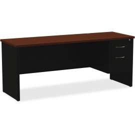 Lorell Walnut Laminate/Black Steel Modular Desking