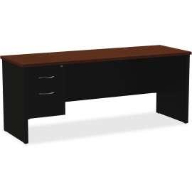 Lorell Walnut Laminate/Black Steel Modular Desking