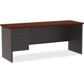 Lorell Mahogany Laminate/Charcoal Modular Desking