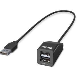 Plugable USB 2.0 2-Port High Speed Ultra Compact Hub Splitter, (480 Mbps, USB 2.0, Compatible with Windows, Linux, macOS, Chrome OS)
