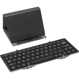 Plugable Foldable Bluetooth Keyboard Compatible with iPad, iPhones, Android, and Windows, Compact Multi-Device Keyboard, Wireless and Portable with Included Stand for iPad/iPhone (10 inches)