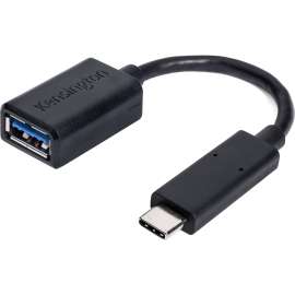 Kensington CA1000 USB-C to USB-A Adapter, USB Data Transfer Cable for Smartphone, Hard Drive, Tablet, Keyboard/Mouse, First End: 1 x USB 3.1 Type A, Female, Second End: 1 x USB 3.1 Type C