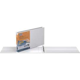 QuickFit Landscape Spreadsheet Round Ring View Binder, 3 Rings, 1" Capacity, 14 x 8.5, White