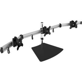 SIIG Premium Aluminum Triple Monitor Stand - 13" to 27" - Detachable VESA Plate - 17.6lb Load Capacity