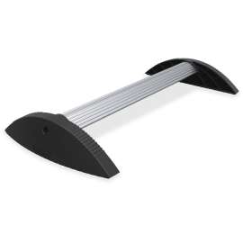 Stabilizing Footrest by Focal Upright, 14w x 26d x 3.5h, Aluminum/Black