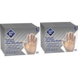Safety Zone Clear Powder Free Polyethylene Gloves