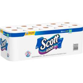 Scott Standard Roll Bathroom Tissue, Septic Safe, 1-Ply, White, 20/Pack, 2 Packs/Case