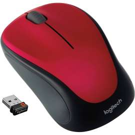 Logitech M317 Wireless Mouse, 2.4 GHz with USB Unifying Receiver, 1000 DPI Optical Tracking, 12 Month Battery, Compatible with PC, Mac, Laptop, Chromebook (Red), Optical, Wireless, Radio Frequency, 2.40 GHz