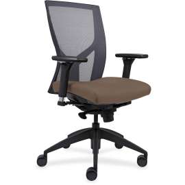 Lorell High-Back Mesh Chairs with Fabric Seat, Black, 1 Each
