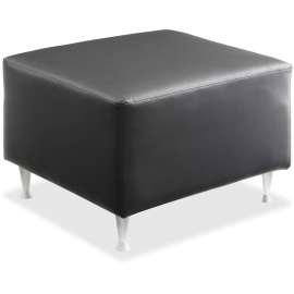 Lorell Fuze Modular Black Leather Guest Seating