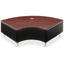 Lorell Fuze Modular Black Leather Guest Seating