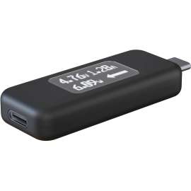 Plugable USB C Power Meter Tester for Monitoring USB-C Connections, Digital Multimeter for USB-C Cables, Laptops, Phones and Chargers