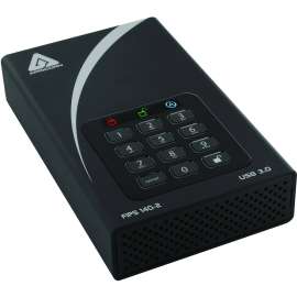 Apricorn Mass Storag Apricorn Aegis Padlock DT FIPS ADT-3PL256F-12TB 12 TB Desktop Hard Drive, External, Black, TAA Compliant, USB 3.0