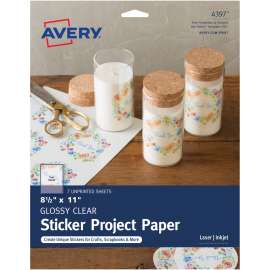 Avery® Inkjet Printable Adhesive Paper, 8 1/2" x 11"