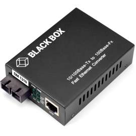Black Box Corporatio Black Box Pure Networking Fast Ethernet (100-Mbps) Media Converter - 1 x Network (RJ-45) - 1 x SC Ports - DuplexSC Port - Single-mode - 1310 nm Fiber - Fast Ethernet - 10/100Base-TX, 100Base-FX - 6.21 Mile - AC Adapter - Standal
