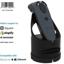 Socket Mobile DuraScan D700, Linear Barcode Scanner, Gray & Charging Dock - Wireless Connectivity - 20" Scan Distance - 1D - Imager - Bluetooth - Gray
