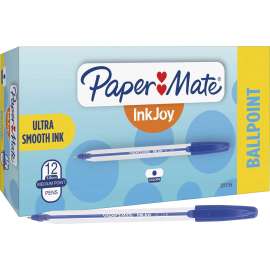 InkJoy 50ST Stick Ballpoint Pen, Medium 1mm, Blue Ink, Clear Barrel, Dozen