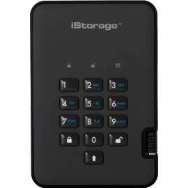 iStorage diskAshur2 4 TB Portable Rugged Solid State Drive, 2.5" External, Black, TAA Compliant, Thin Client Device Supported