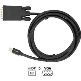 VisionTek Mini DisplayPort to VGA 2 Meter Cable (M/M), Mini DisplayPort to VGA Active cable, mDP to VGA Cable Male to Male 2 meter 6.6 ft Active (1920x1080) 60 Hz