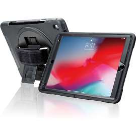 Cta Digital Inc. CTA Digital Carrying Case for 9.7" Apple iPad Pro Tablet, Black, Impact Resistance, Drop Resistant, Silicone Body, Hand Strap, Hand Grip