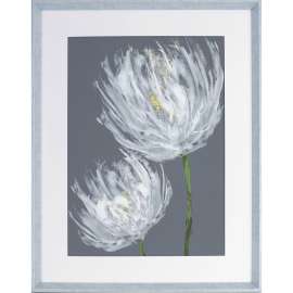 Lorell White Flower Design Framed Abstract Art