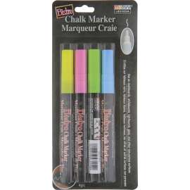 Fine Tip Chalk Marker Set - Fluorescent Colors